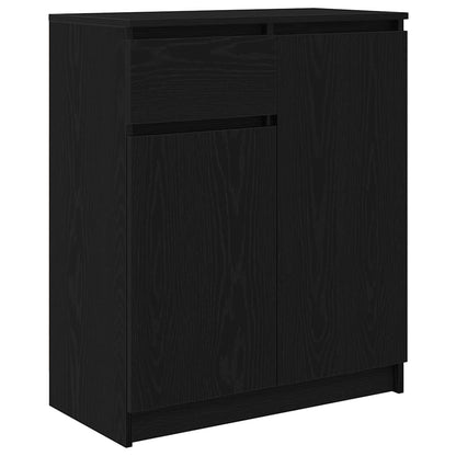 Credenza con Cassetto Rovere Nero 71x35x84 cm Legno Multistrato - homemem39