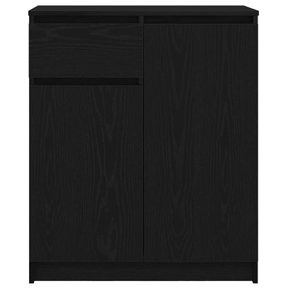 Credenza con Cassetto Rovere Nero 71x35x84 cm Legno Multistrato - homemem39