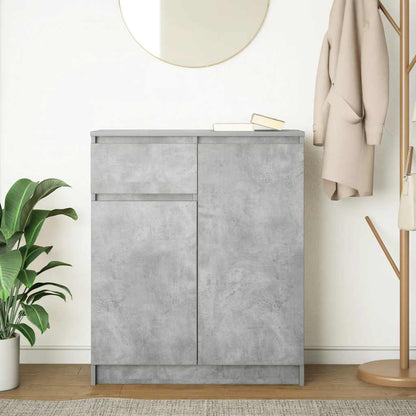 Credenza con Cassetto Grigio Cemento 71x35x84 cm in Truciolato - homemem39