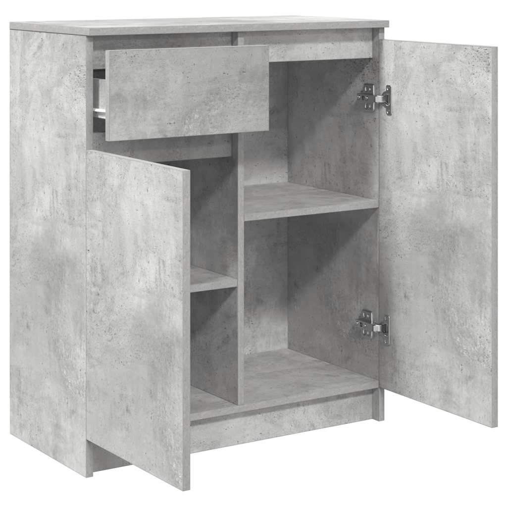 Credenza con Cassetto Grigio Cemento 71x35x84 cm in Truciolato - homemem39