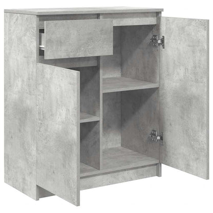 Credenza con Cassetto Grigio Cemento 71x35x84 cm in Truciolato - homemem39