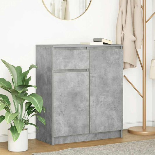 Credenza con Cassetto Grigio Cemento 71x35x84 cm in Truciolato - homemem39