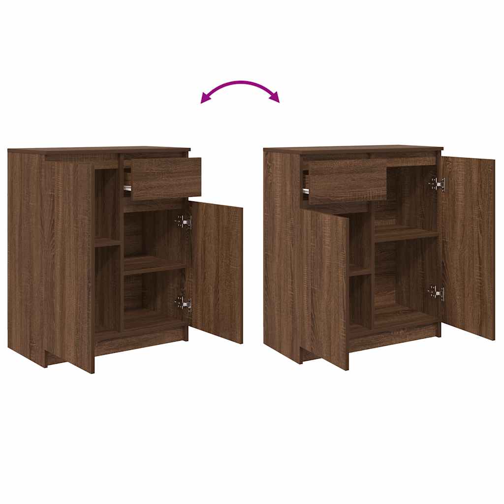 Credenza con Cassetto Rovere Marrone 71x35x84 cm in Truciolato - homemem39