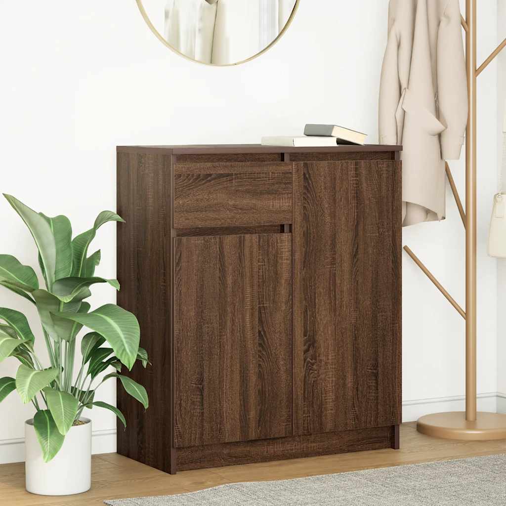 Credenza con Cassetto Rovere Marrone 71x35x84 cm in Truciolato - homemem39