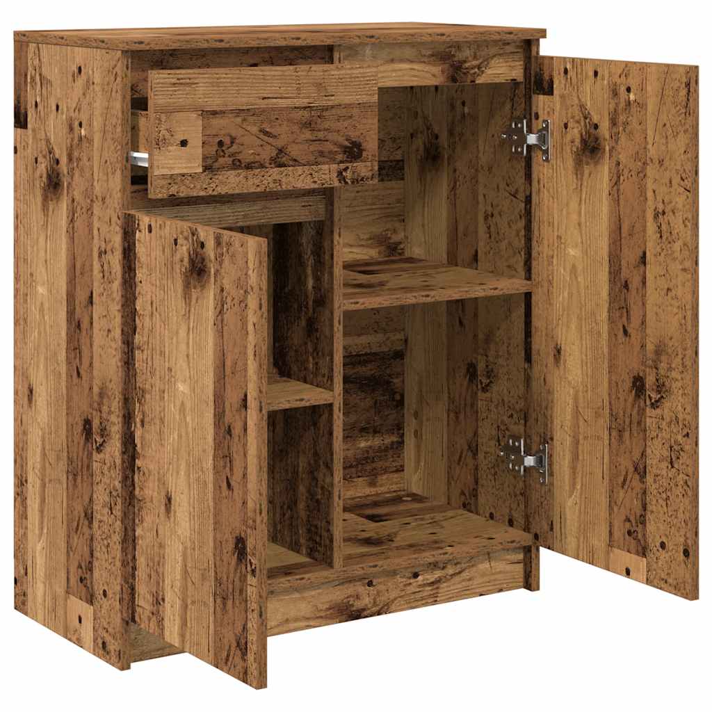 Credenza con Cassetto Legno Antico 71x35x84 cm in Truciolato - homemem39