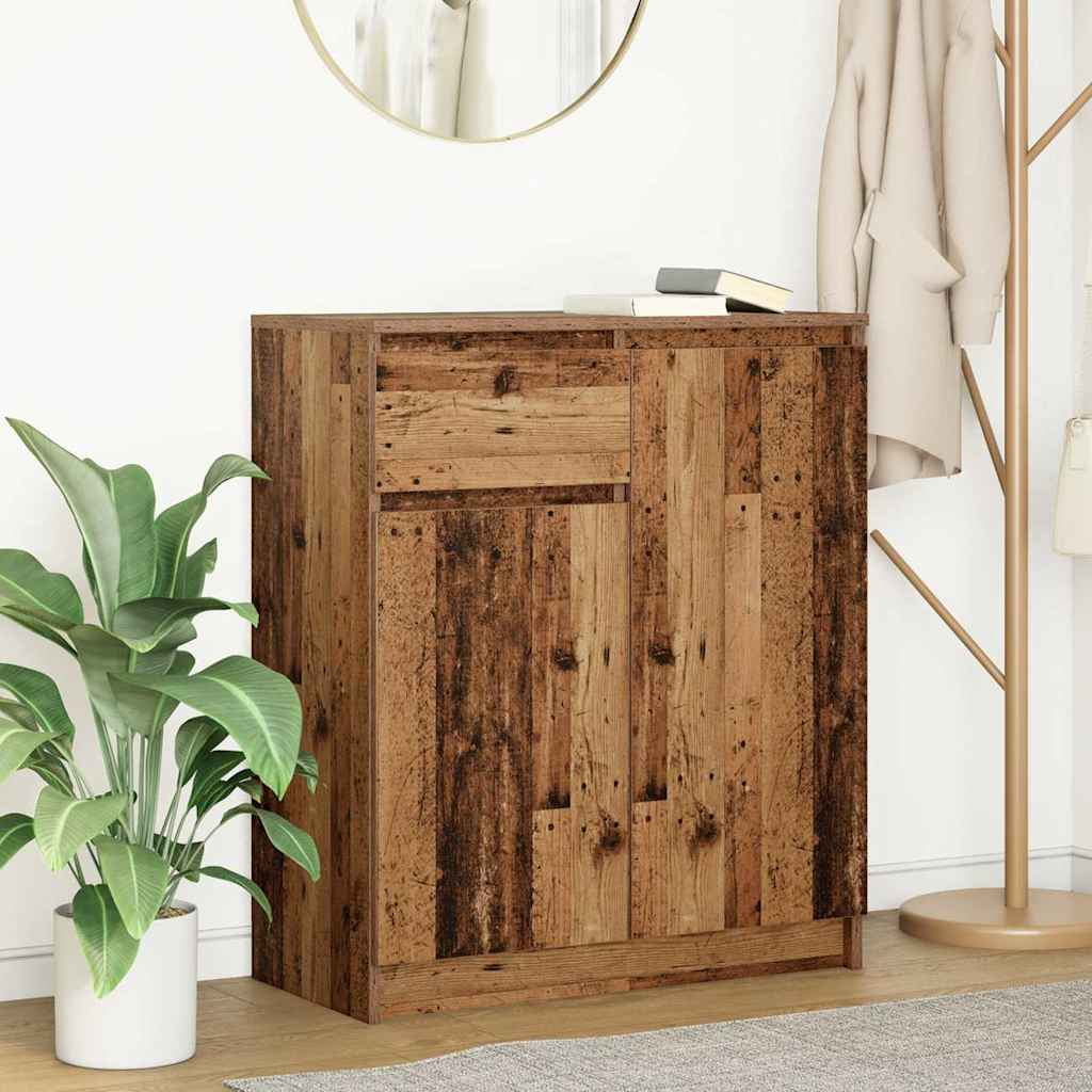 Credenza con Cassetto Legno Antico 71x35x84 cm in Truciolato - homemem39