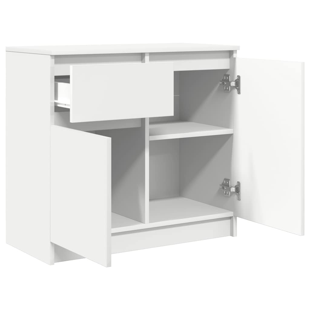Credenza con Cassetto Bianco 71x35x65 cm in Legno Multistrato - homemem39