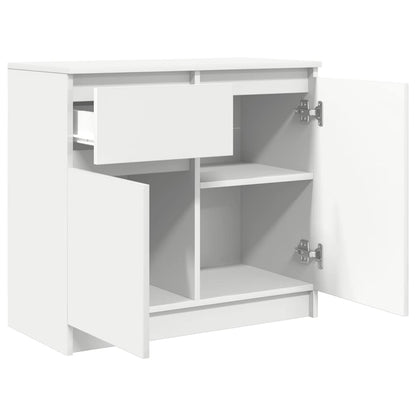 Credenza con Cassetto Bianco 71x35x65 cm in Legno Multistrato - homemem39