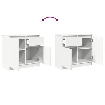Credenza con Cassetto Bianco 71x35x65 cm in Legno Multistrato - homemem39