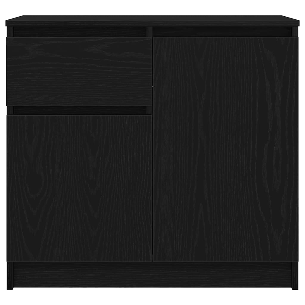 Credenza con Cassetto Rovere Nero 71x35x65 cm Legno Multistrato - homemem39