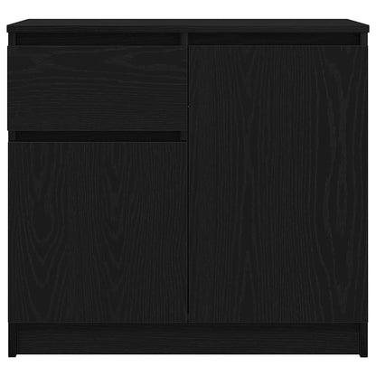 Credenza con Cassetto Rovere Nero 71x35x65 cm Legno Multistrato - homemem39