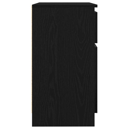 Credenza con Cassetto Rovere Nero 71x35x65 cm Legno Multistrato - homemem39