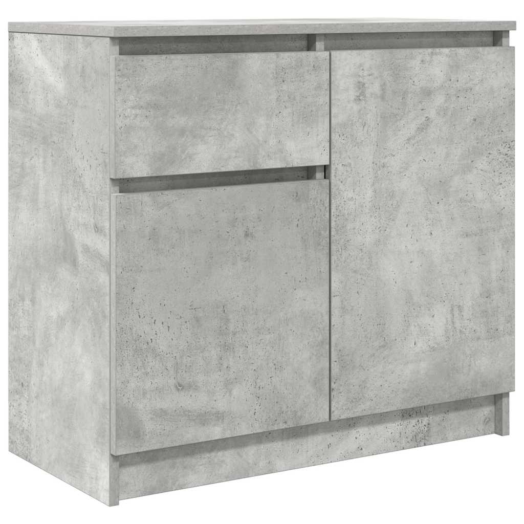 Credenza con Cassetto Grigio Cemento 71x35x65 cm in Truciolato - homemem39