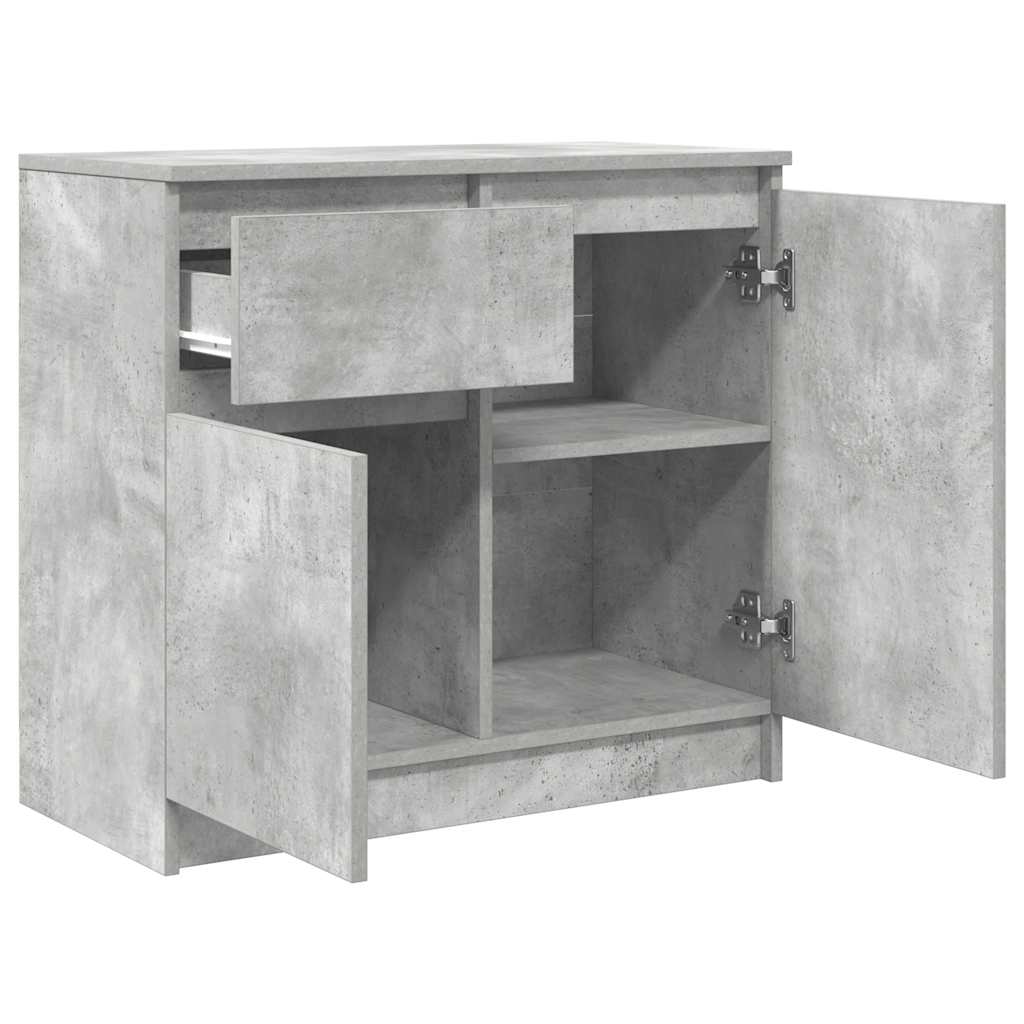 Credenza con Cassetto Grigio Cemento 71x35x65 cm in Truciolato - homemem39
