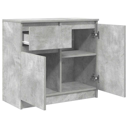 Credenza con Cassetto Grigio Cemento 71x35x65 cm in Truciolato - homemem39