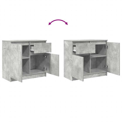Credenza con Cassetto Grigio Cemento 71x35x65 cm in Truciolato - homemem39