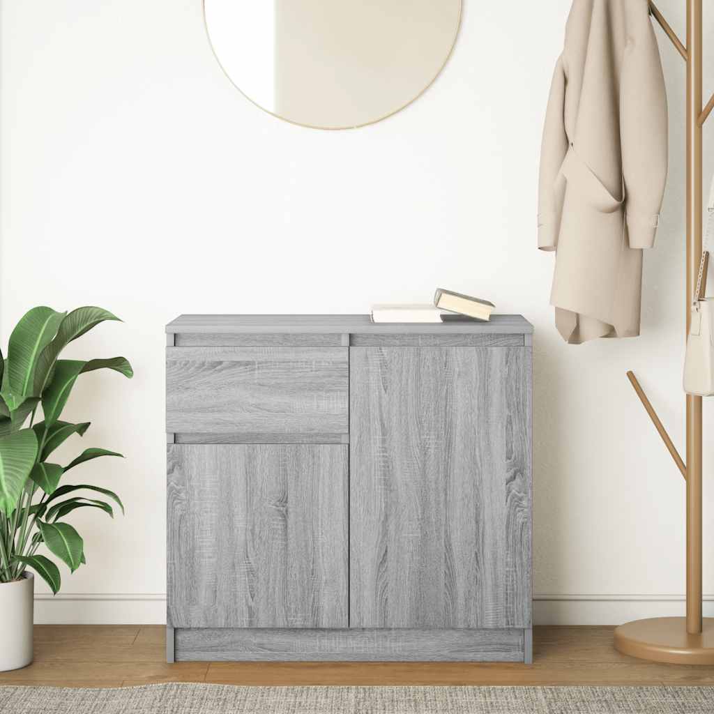 Credenza con Cassetto Grigio Sonoma 71x35x65 cm in Truciolato - homemem39