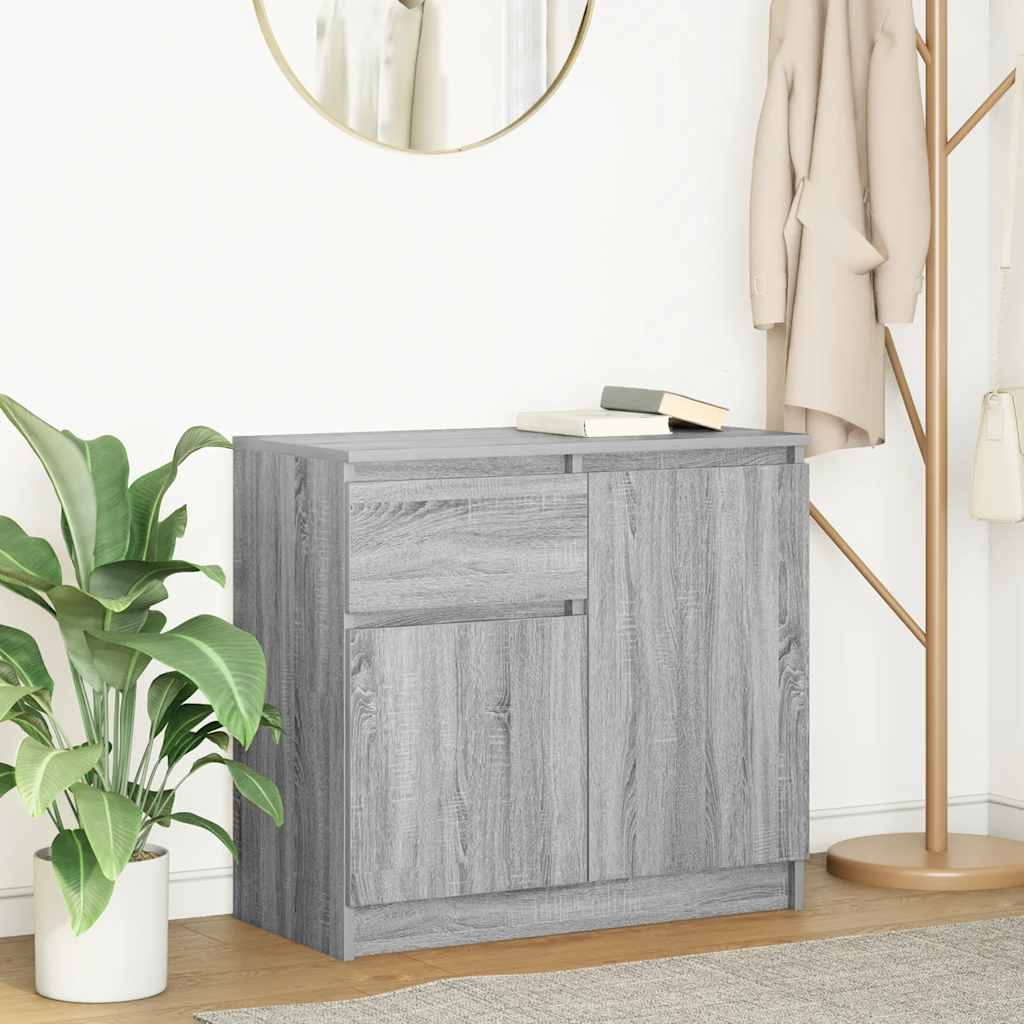 Credenza con Cassetto Grigio Sonoma 71x35x65 cm in Truciolato - homemem39