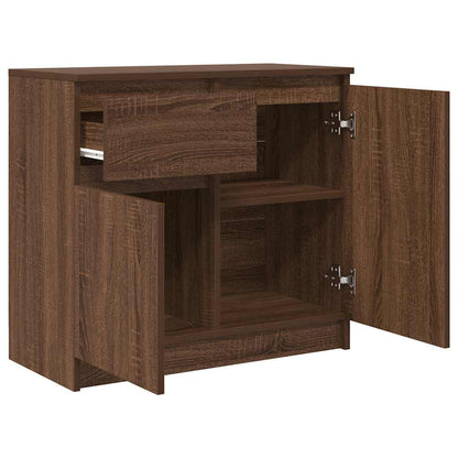 Credenza con Cassetto Rovere Marrone 71x35x65 cm in Truciolato - homemem39