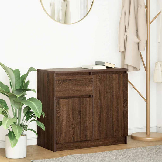 Credenza con Cassetto Rovere Marrone 71x35x65 cm in Truciolato - homemem39