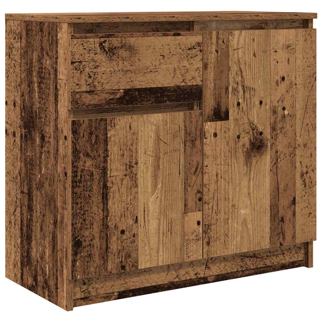 Credenza con Cassetto Legno Antico 71x35x65 cm in Truciolato - homemem39
