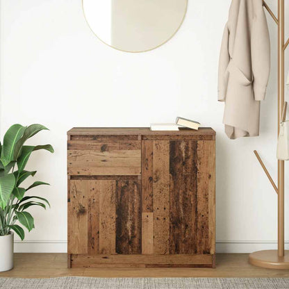 Credenza con Cassetto Legno Antico 71x35x65 cm in Truciolato - homemem39