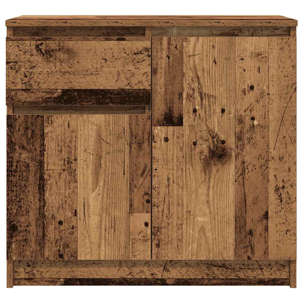 Credenza con Cassetto Legno Antico 71x35x65 cm in Truciolato - homemem39