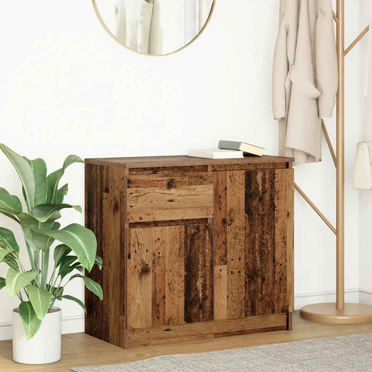 Credenza con Cassetto Legno Antico 71x35x65 cm in Truciolato - homemem39