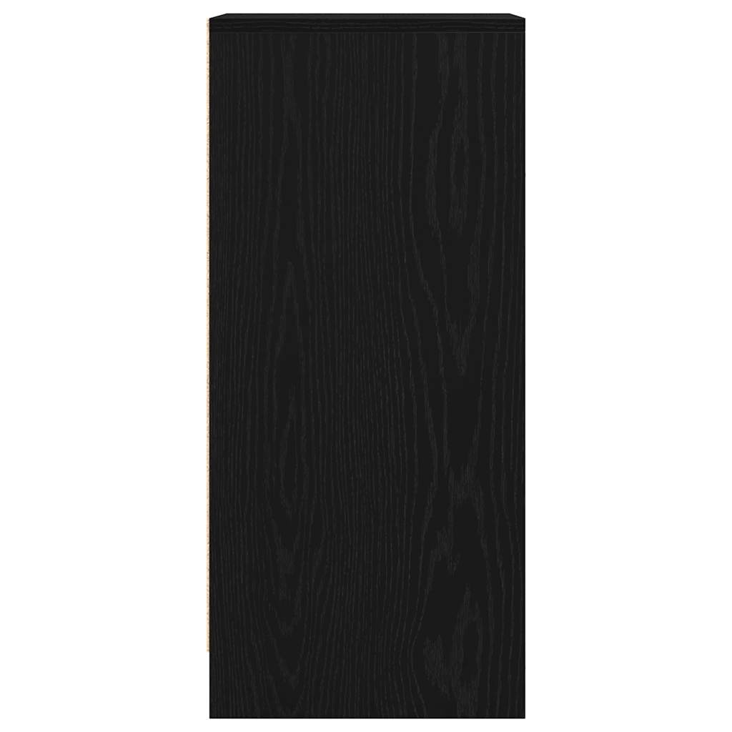 Credenza Rovere Nero 29,5x34x76 cm in Legno Multistrato - homemem39