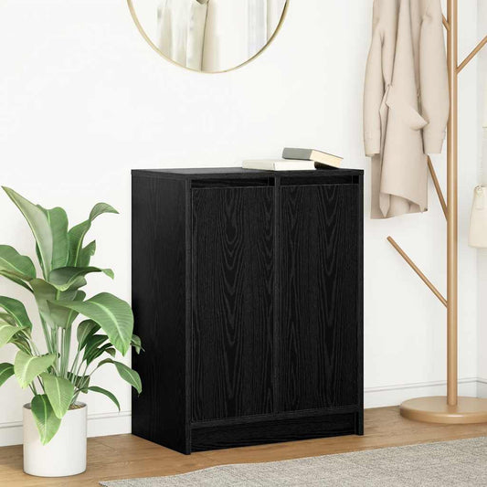 Credenza Rovere Nero 57x34x76 cm in Legno Multistrato - homemem39