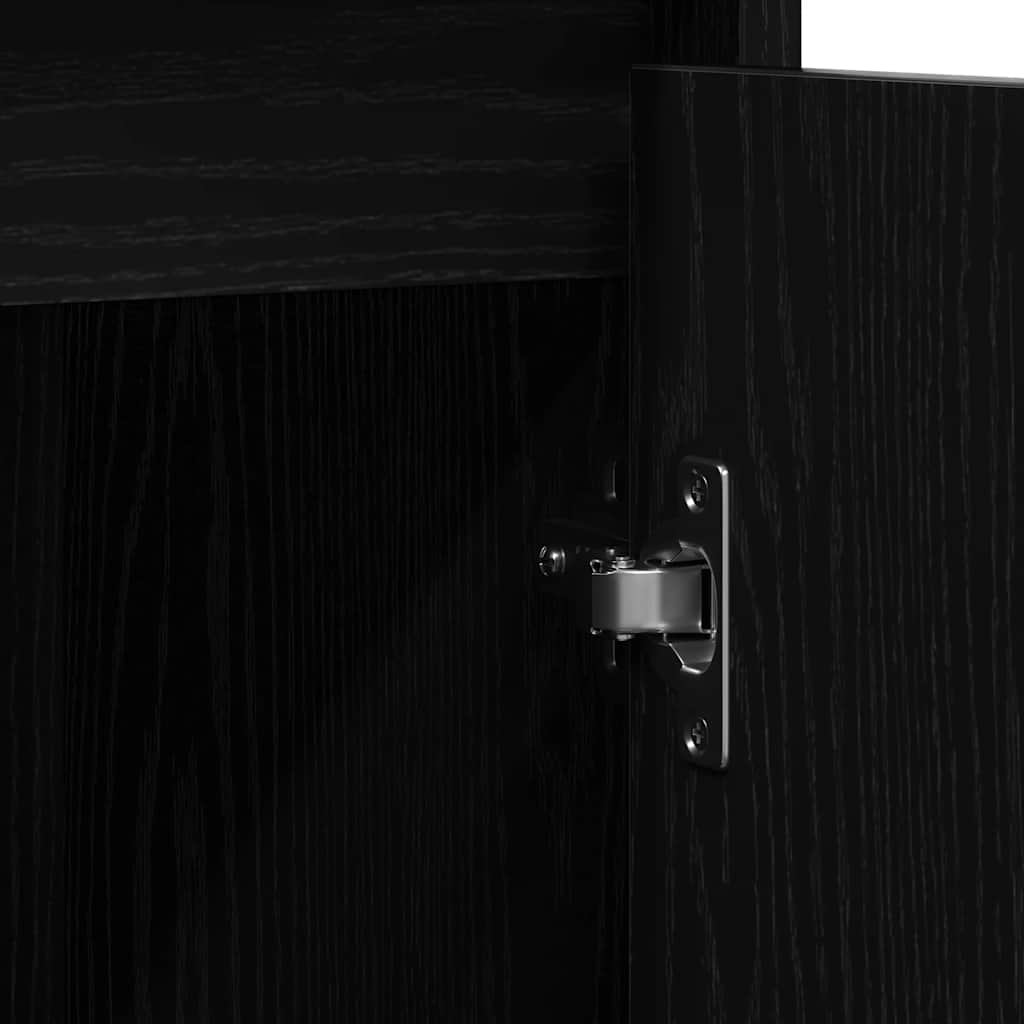 Credenza Rovere Nero 85x34x76 cm in Legno Multistrato - homemem39