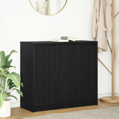 Credenza Rovere Nero 85x34x76 cm in Legno Multistrato - homemem39