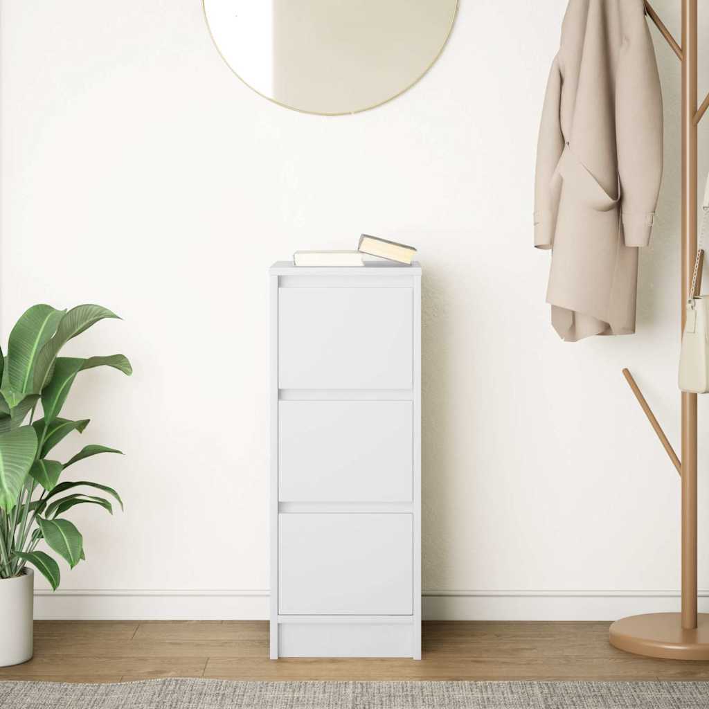 Credenza Bianca 29,5x34x76 cm in Legno Multistrato - homemem39