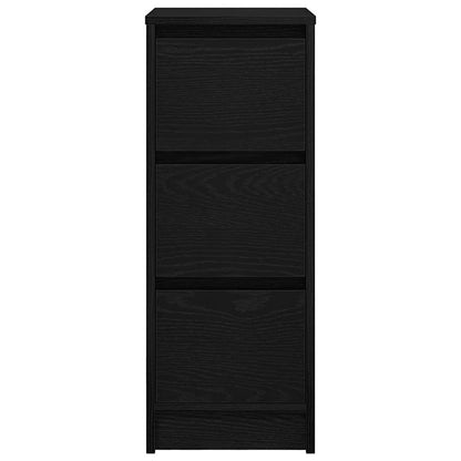 Credenza Rovere Nero 29,5x34x76 cm in Legno Multistrato