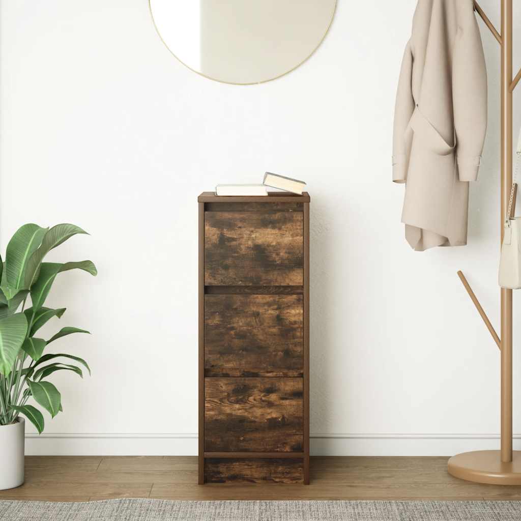 Credenza Rovere Fumo 29,5x34x76 cm in Legno Multistrato