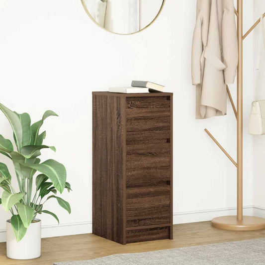 Credenza Rovere Marrone 29,5x34x76 cm in Legno Multistrato