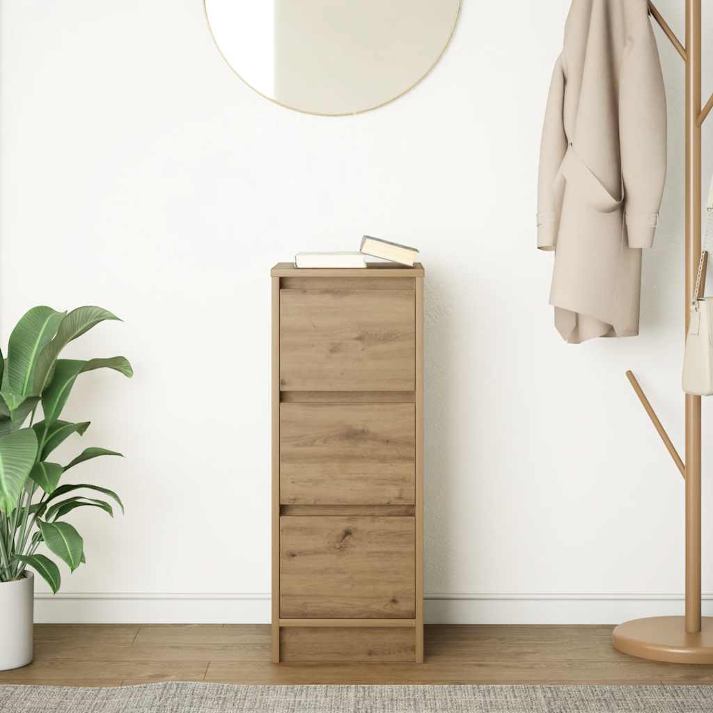 Credenza Rovere Artigianale 29,5x34x76 cm in Legno Multistrato