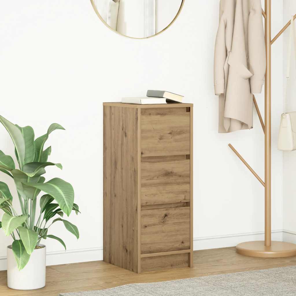 Credenza Rovere Artigianale 29,5x34x76 cm in Legno Multistrato