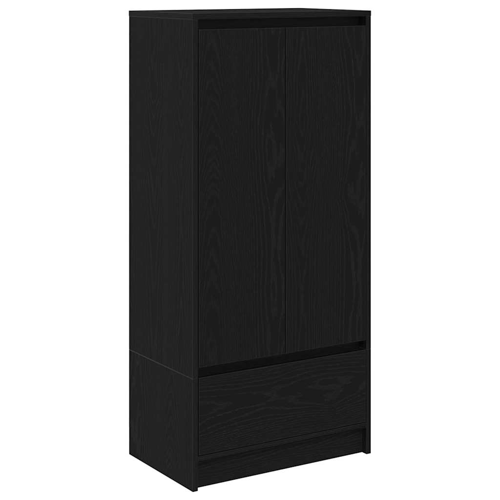 Armadio con Cassetto Rovere Nero 55,5x34x119,5 cm in Truciolato - homemem39