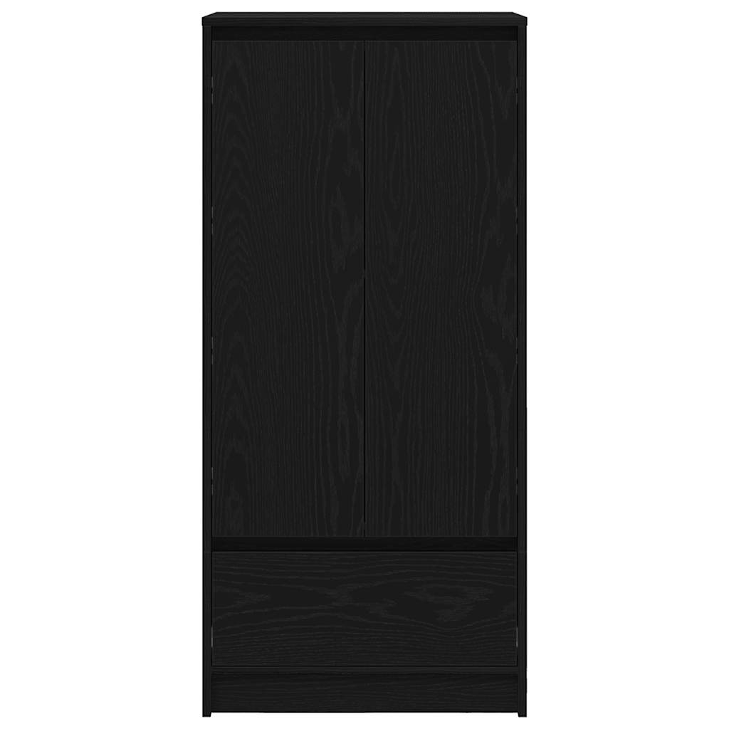 Armadio con Cassetto Rovere Nero 55,5x34x119,5 cm in Truciolato - homemem39