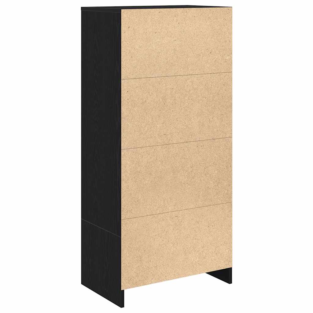 Armadio con Cassetto Rovere Nero 55,5x34x119,5 cm in Truciolato - homemem39