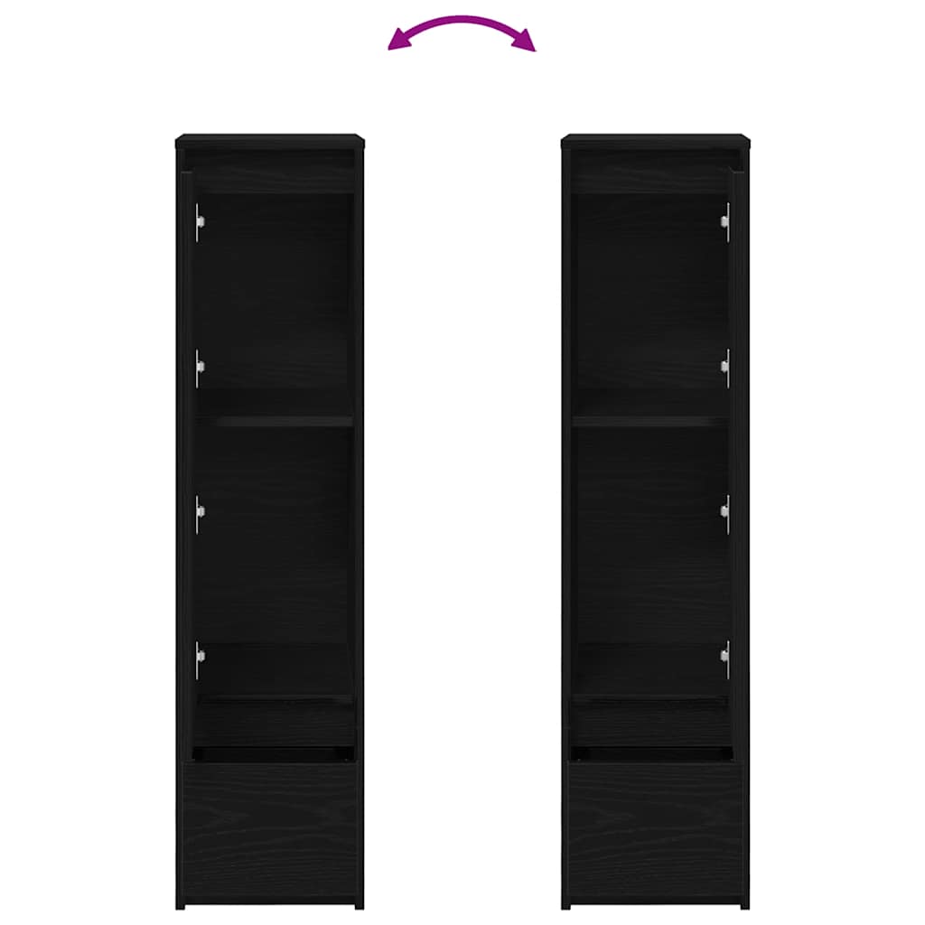 Credenza Rovere Nero 29,5x34x119,5 cm in Legno Multistrato - homemem39