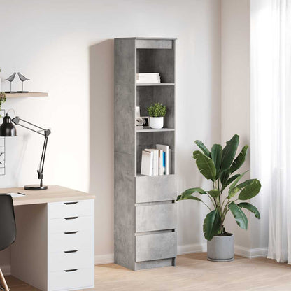 Credenza Grigio Cemento 37,5x35x180 cm in Legno Multistrato - homemem39