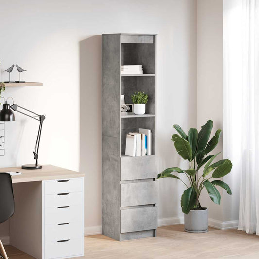 Credenza Grigio Cemento 37,5x35x180 cm in Legno Multistrato - homemem39