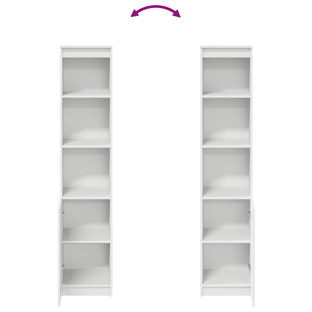 Credenza Bianca 37,5x35x180 cm in Legno Multistrato - homemem39