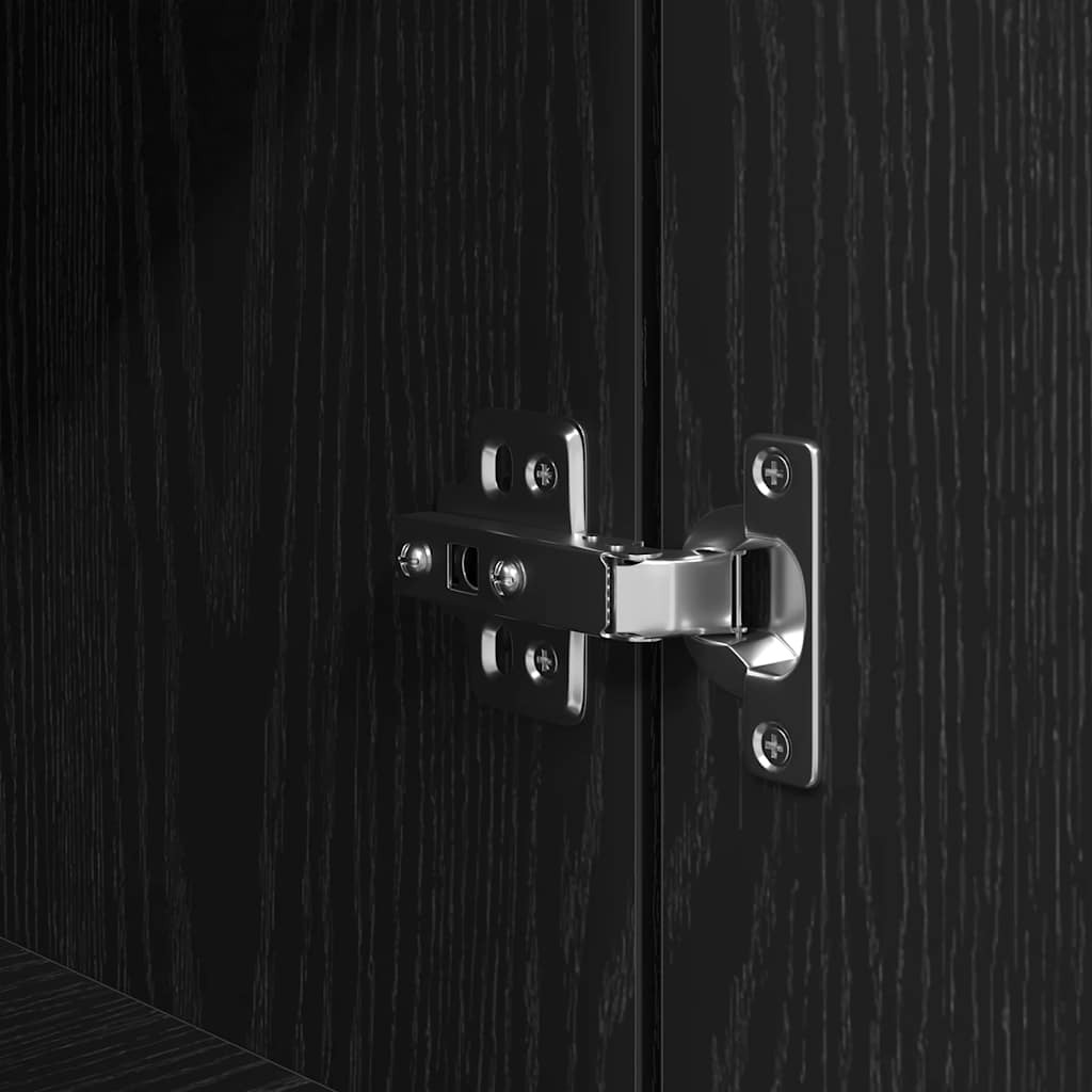 Credenza Rovere Nero 37,5x35x180 cm in Legno Multistrato - homemem39