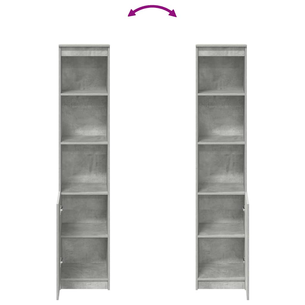 Credenza Grigio Cemento 37,5x35x180 cm in Legno Multistrato - homemem39