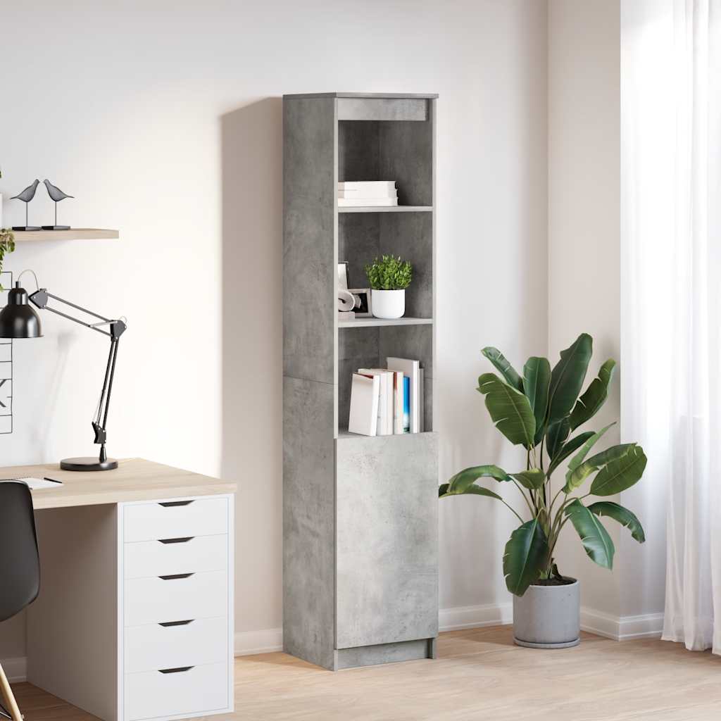Credenza Grigio Cemento 37,5x35x180 cm in Legno Multistrato - homemem39
