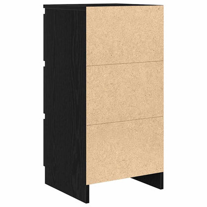 Credenza Rovere Nero 37,5x35x76 cm in Legno Multistrato - homemem39