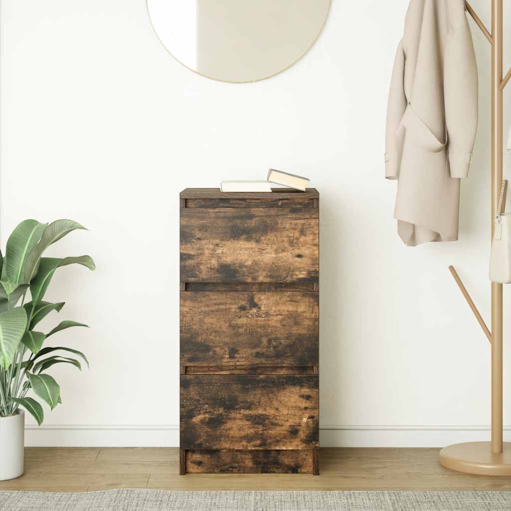 Credenza Rovere Fumo 37,5x35x76 cm in Legno Multistrato